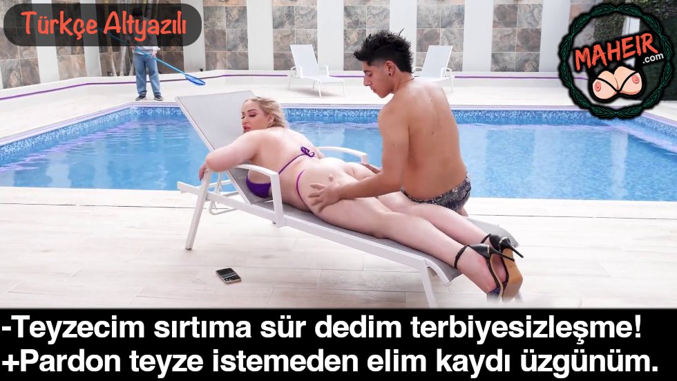 Havuz Başında Güneşlenen Teyzeme Yağ Sürerken Salakta Elliyorum